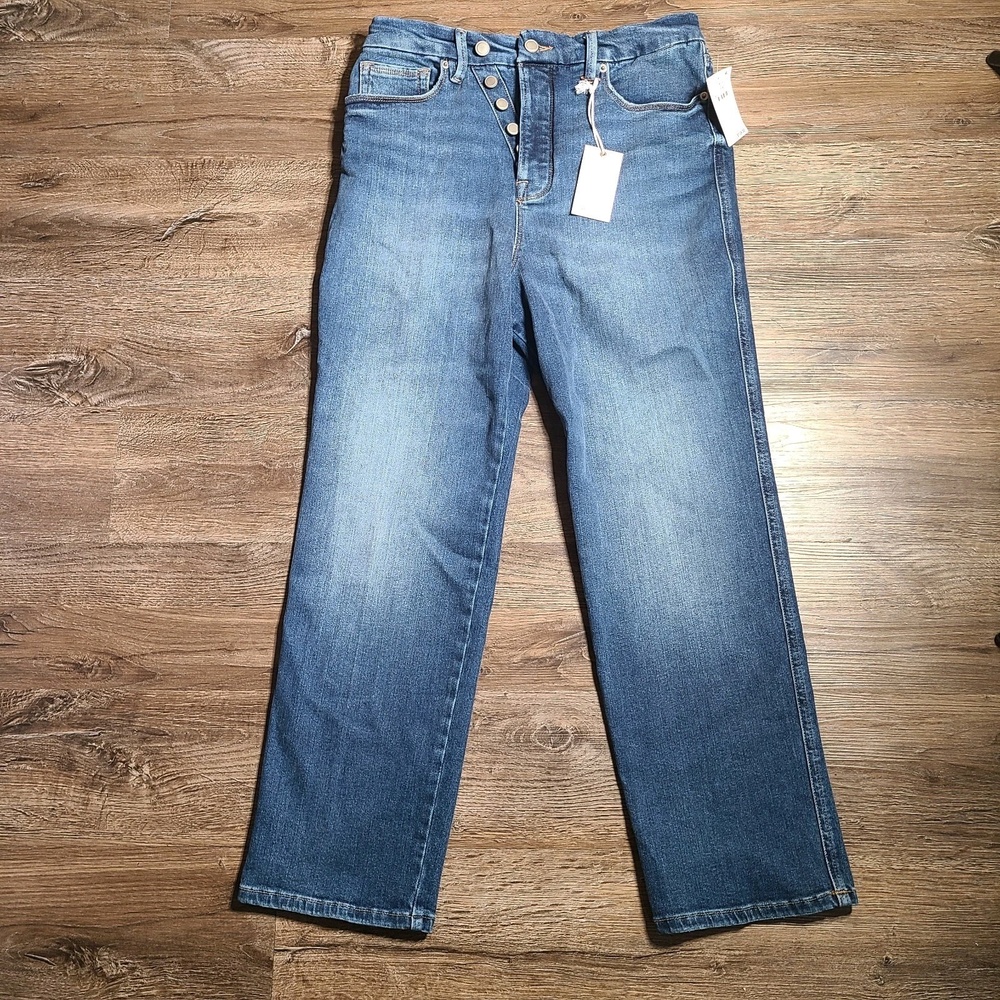 NWT Good American Womens Good Curve Straight Stretch Jeans‎ Sz 12/ W31xL28